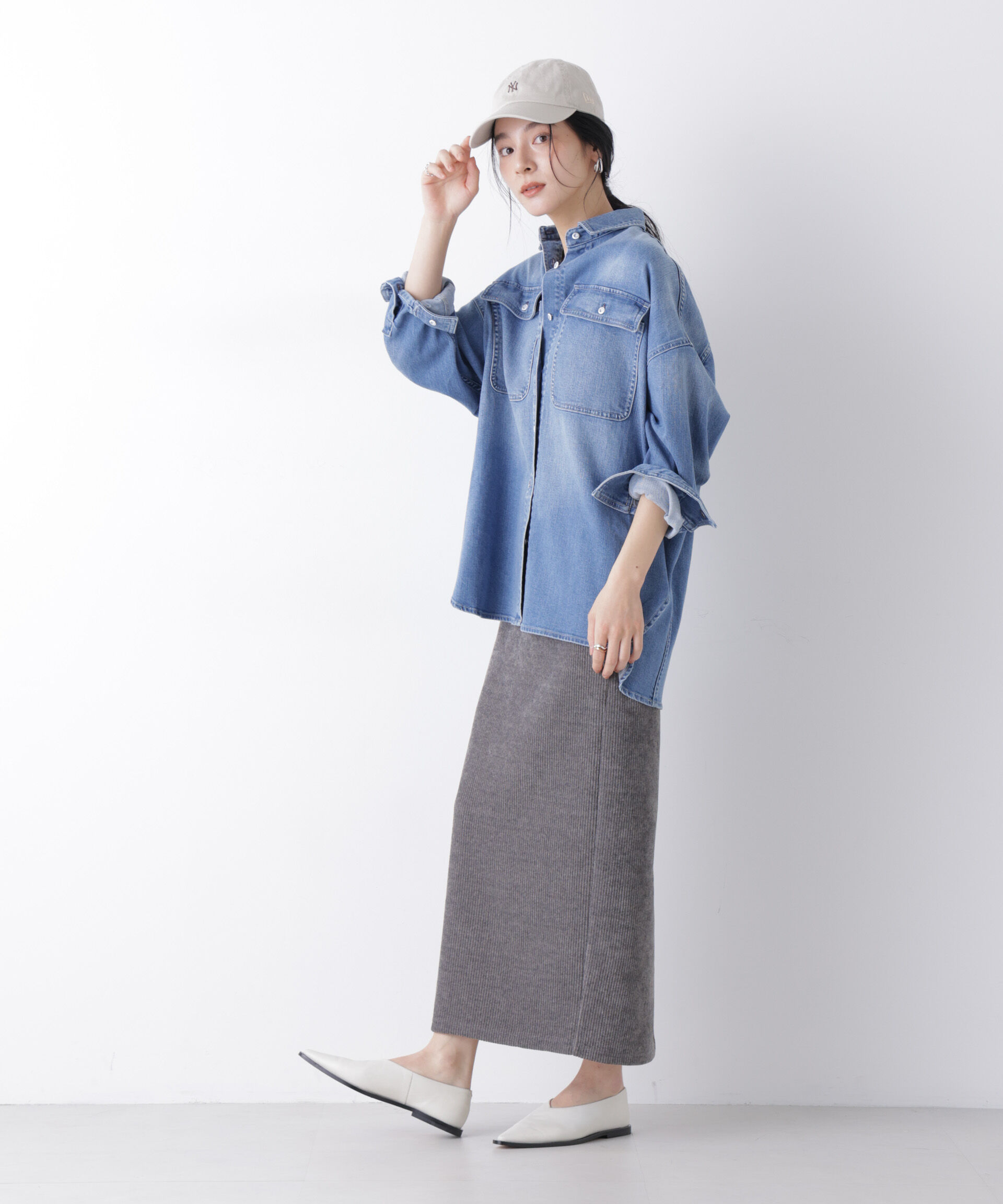 nano･universe「Healthy DENIM/別注 Almond Mid Used」|シャツ・ブラウス|