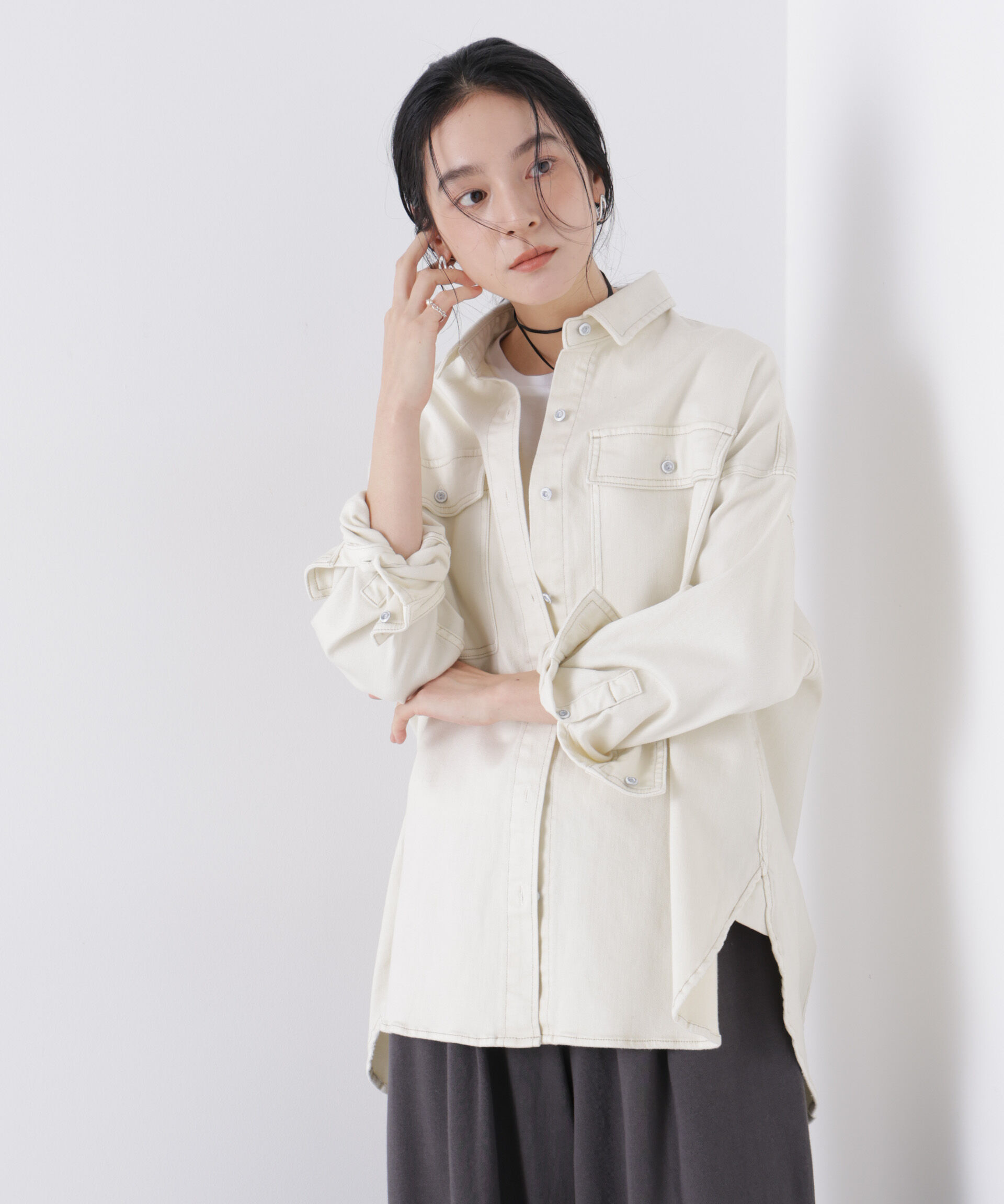 nano･universe「Healthy DENIM/別注 Almond Ecru」|シャツ・ブラウス|