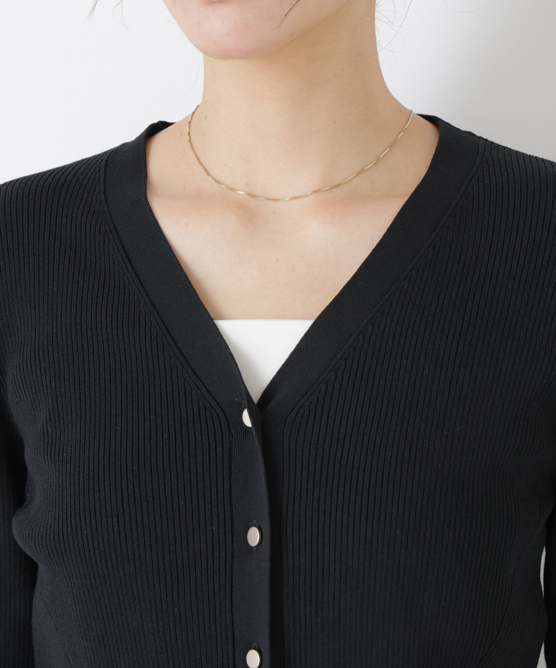 nano･universe「ウォッシャブルハイツイストVネックリブカーディガン」|ニット・セーター|