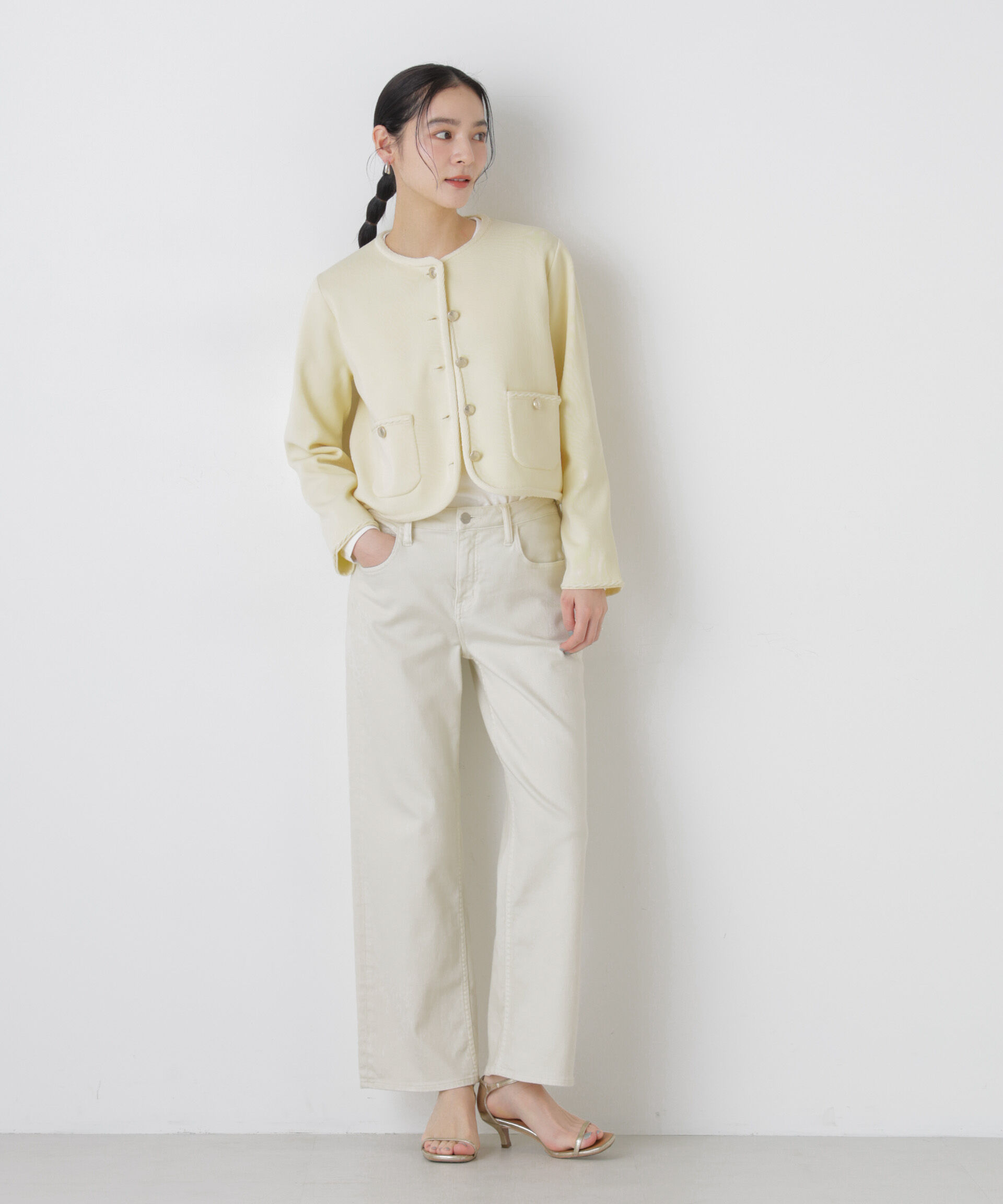 nano･universe「ゴールドボタンニットジャケット」|ニット・セーター|