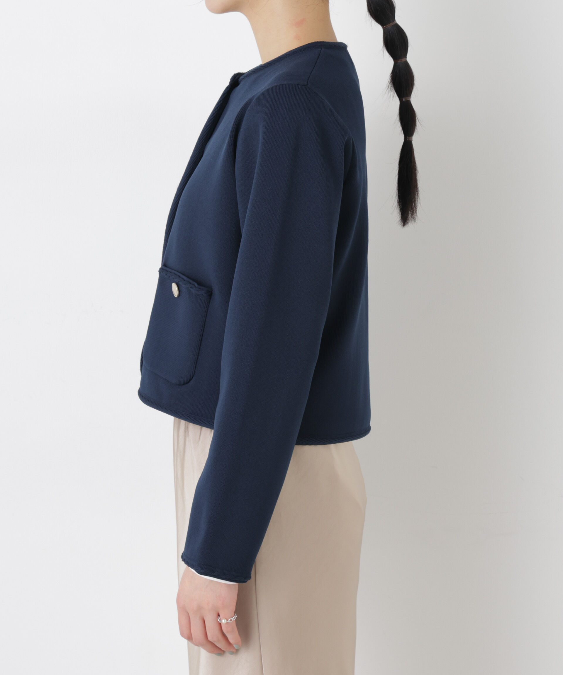 nano･universe「ゴールドボタンニットジャケット」|ニット・セーター|