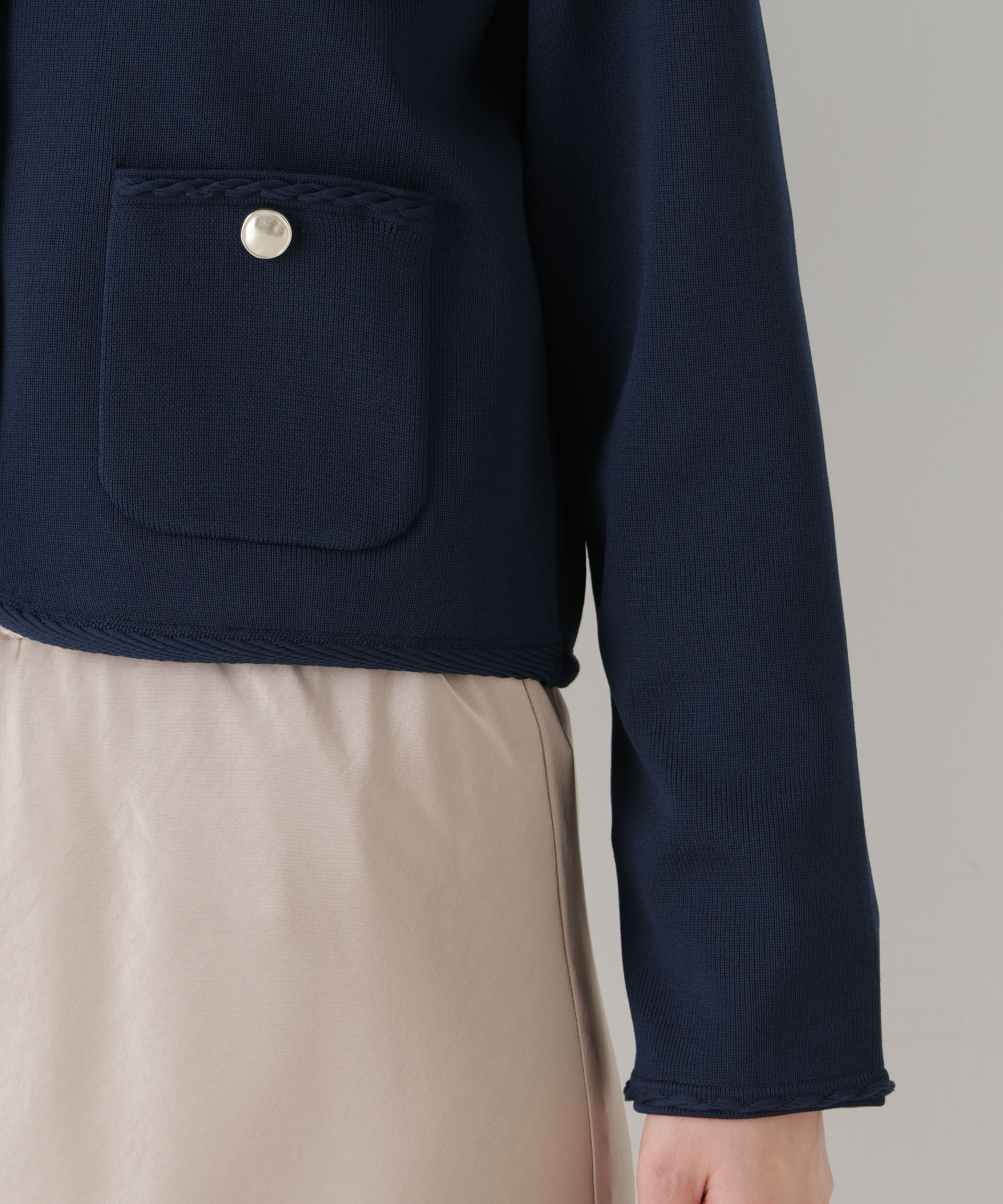 nano･universe「ゴールドボタンニットジャケット」|ニット・セーター|