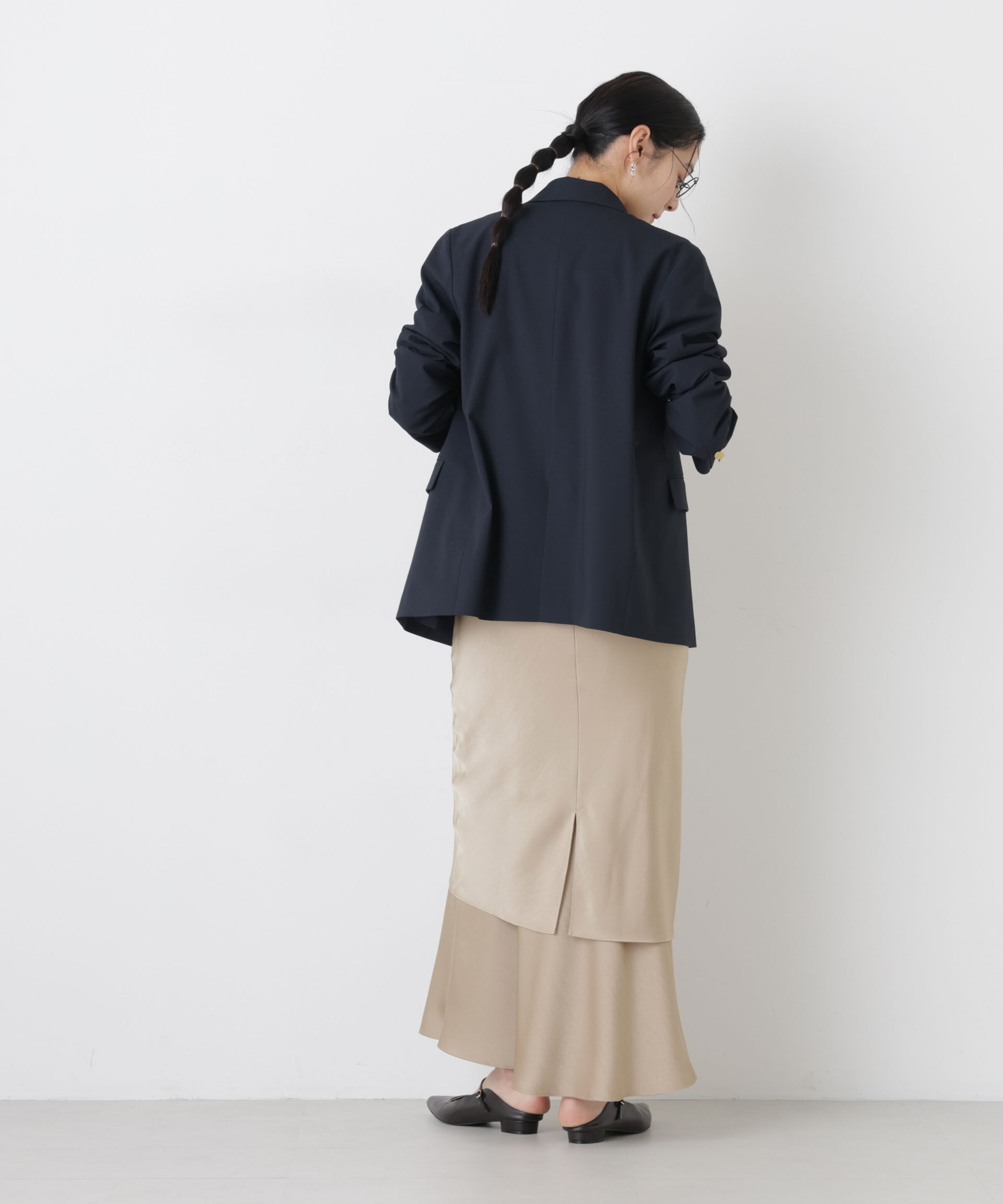 nano･universe「ダブルサテンレイヤードデザインスカート」|スカート|