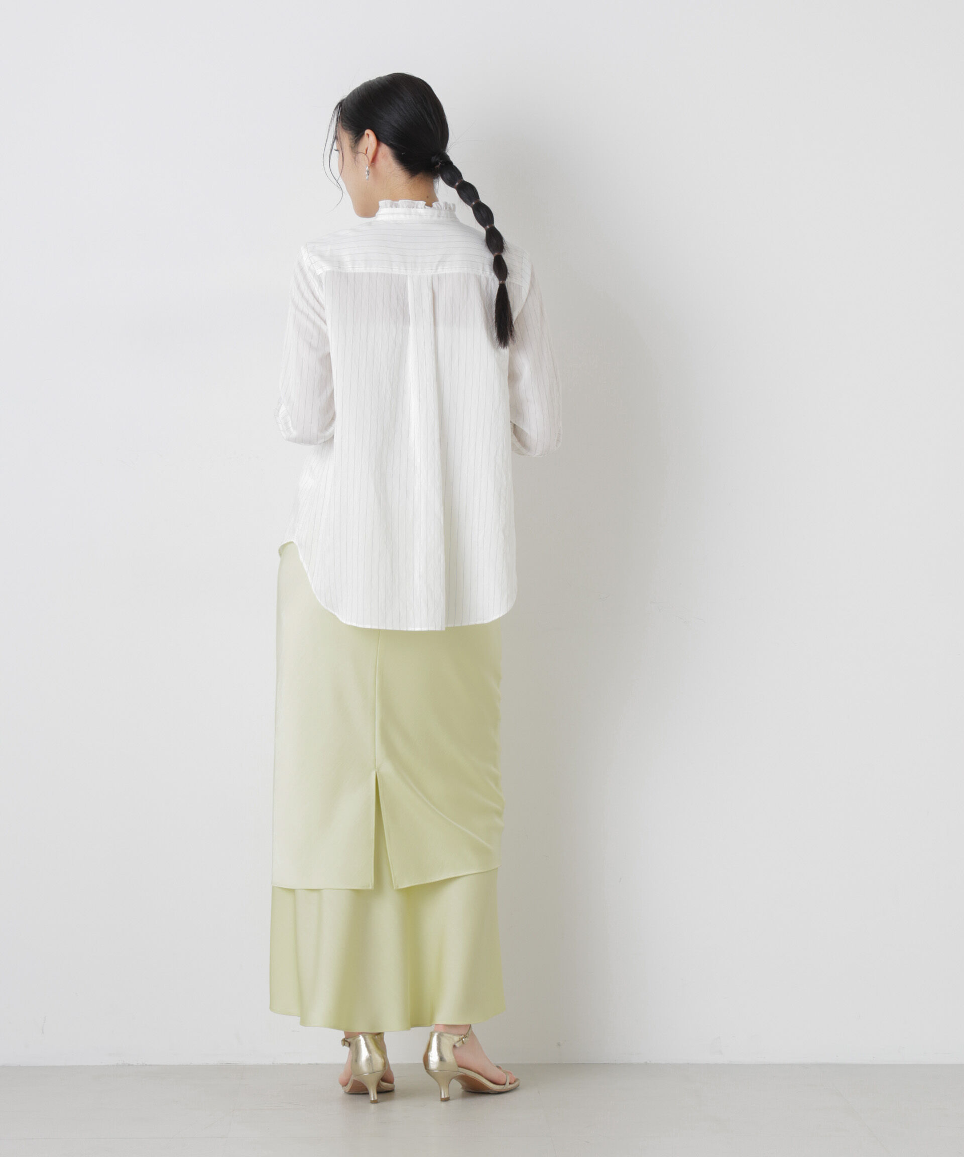 nano･universe「ダブルサテンレイヤードデザインスカート」|スカート|