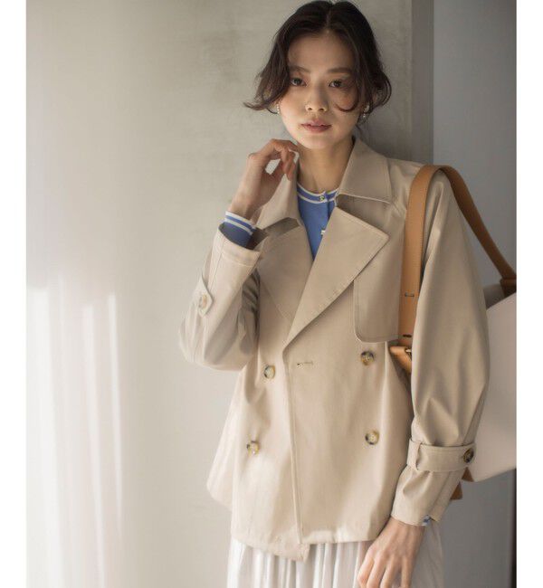 組曲「【WEB限定】コットンライクツイル ショートトレンチコート」|トレンチコート|