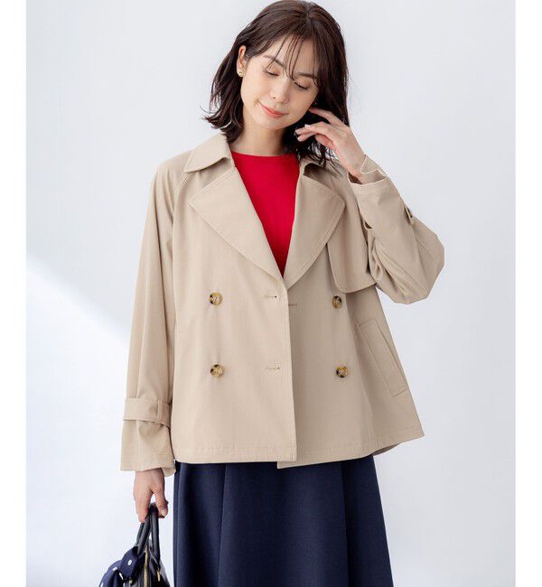 組曲「【WEB限定】コットンライクツイル ショートトレンチコート」|トレンチコート|