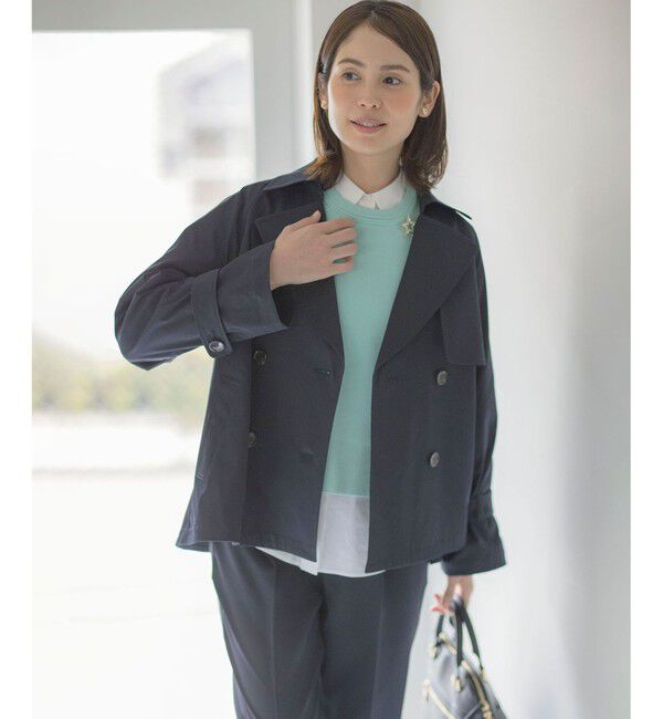 組曲「【WEB限定】コットンライクツイル ショートトレンチコート」|トレンチコート|