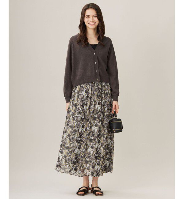 自由区「【洗える】ペーパーブレンドショート カーディガン」|カーディガン|