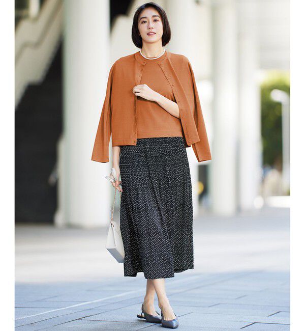 自由区「【アンサンブル対応・洗える】アセテートコットン カーディガン」|カーディガン|