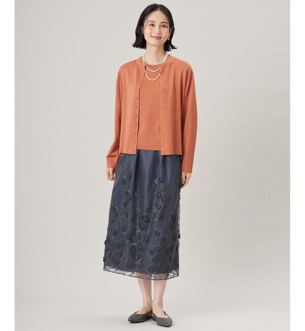 自由区「【アンサンブル対応・洗える】アセテートコットン カーディガン」|カーディガン|