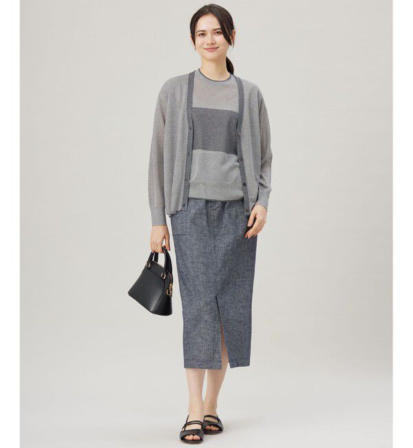 自由区「【アンサンブル対応・洗える】ラメシアー カーディガン」|カーディガン|