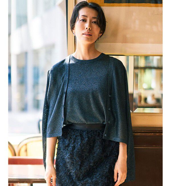 自由区「【カタログ掲載】カラーミックスラメ カーディガン」|カーディガン|