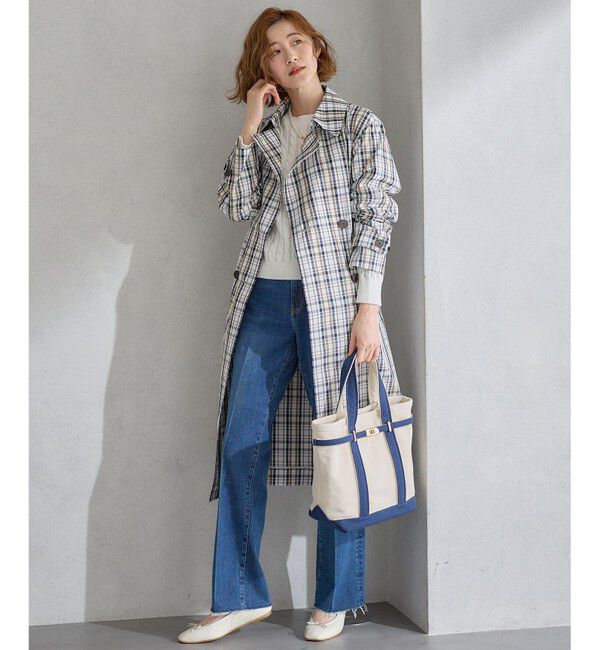 23区「メモリーチェック トレンチコート」|トレンチコート|