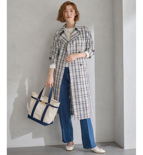 23区「メモリーチェック トレンチコート」|トレンチコート|