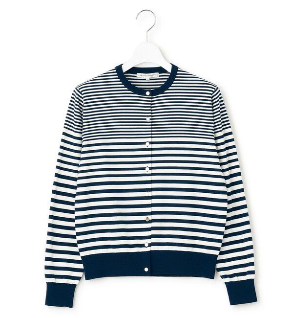 23区「【洗える】プレミアムビオコットン ボーダー カーディガン」|カーディガン|