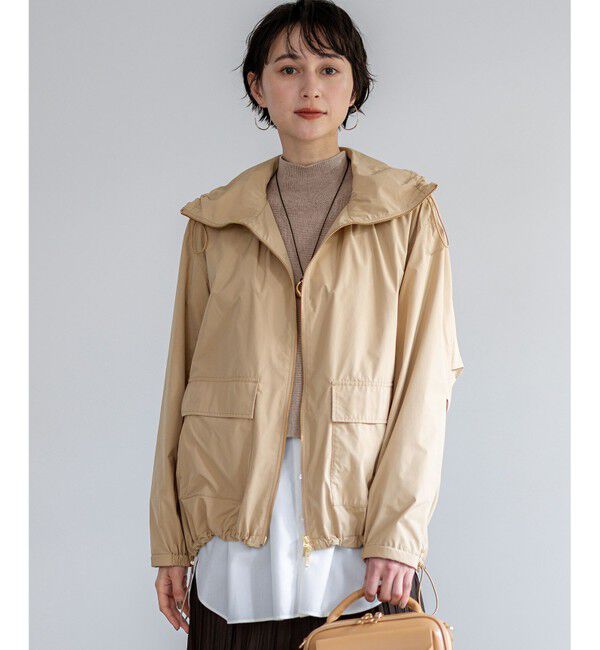23区「【撥水加工】ソフトメモリータフタ スタンドネック ブルゾン」|ブルゾン・スタジャン|ベージュ系