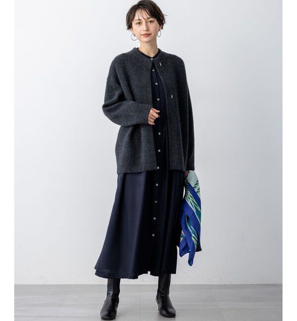 23区「【見上愛さん着用】ラクーンブレンドダブルフェイス ニット アウター」|カーディガン|