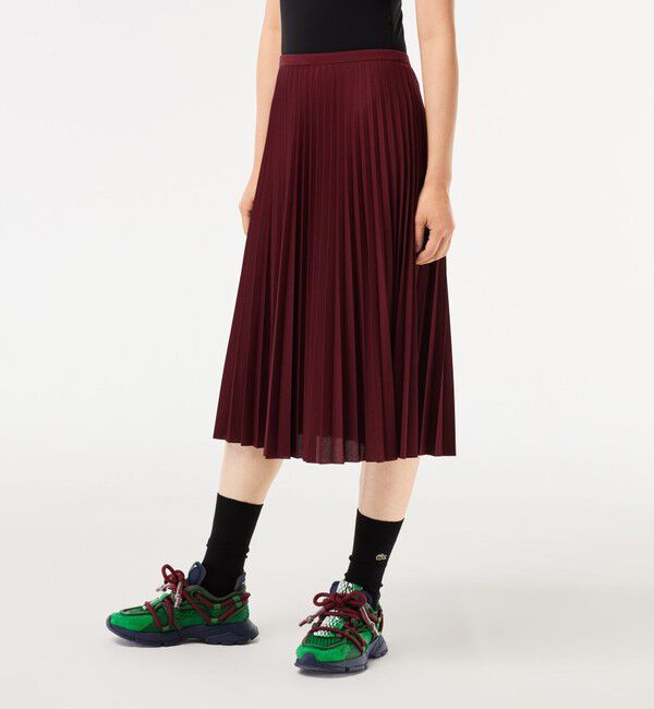 LACOSTE「プリーツスカート」|スカート|エンジ