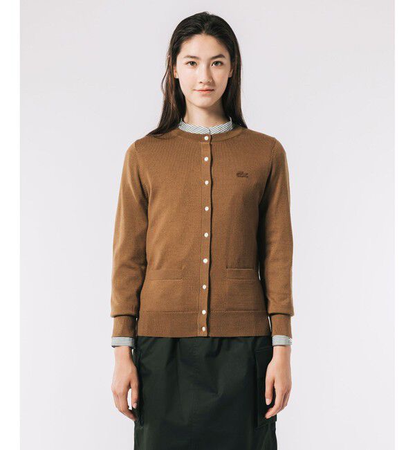 LACOSTE「ウォッシャブルウールニットカーディガン」|カーディガン|ブラウン