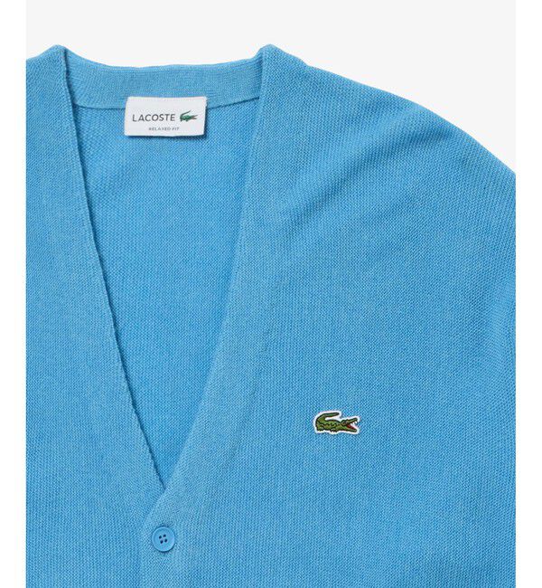 LACOSTE「ガーター編みVネックカーディガン」|カーディガン|