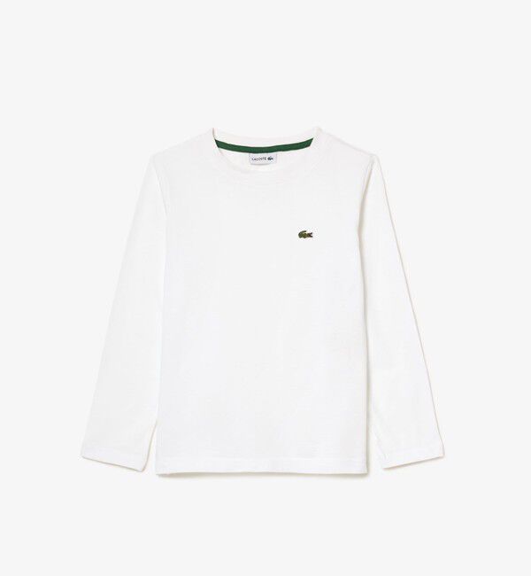 LACOSTE「JUNIORベーシックワニロゴパッチ長袖Tシャツ」|Tシャツ・カットソー|ホワイト
