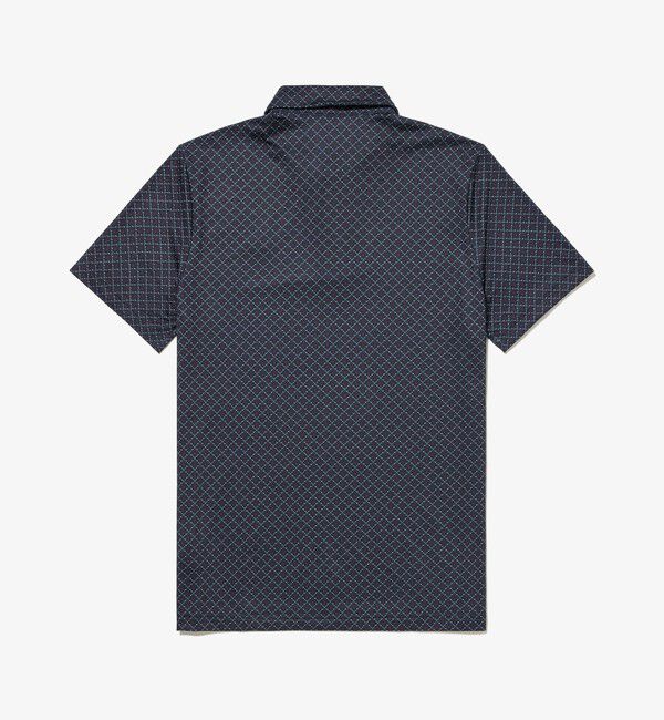LACOSTE「UVカット ミニマム総柄プリント 比翼仕立て ウルトラドライ ゴルフポロシャツ」|ポロシャツ|