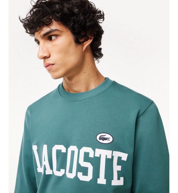 LACOSTE「フロッキーカレッジロゴクルーネックスウェット トレーナー」|スウェット・ジャージ|