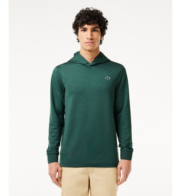 LACOSTE「ハイストレッチプルオーバーフーディー」|スポーツ|グリーン