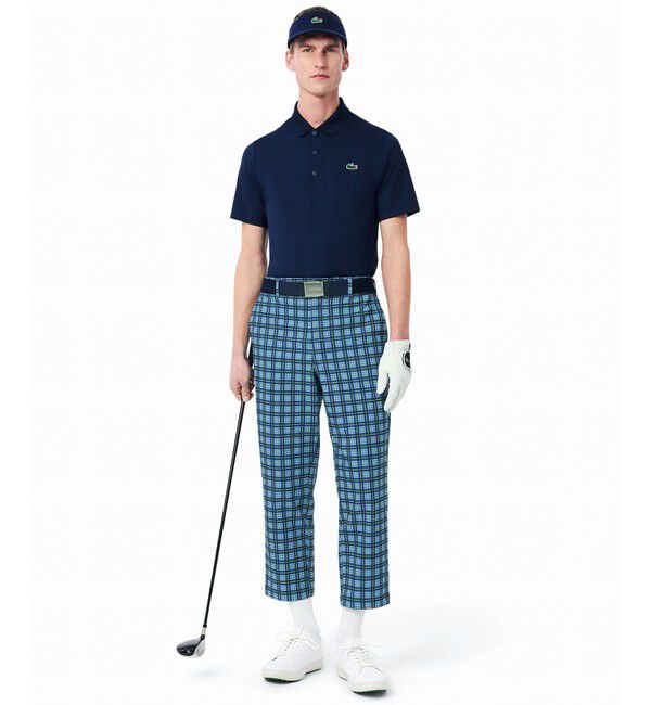 LACOSTE「吸水速乾 ウルトラドライ チェックゴルフパンツ」|チノ|