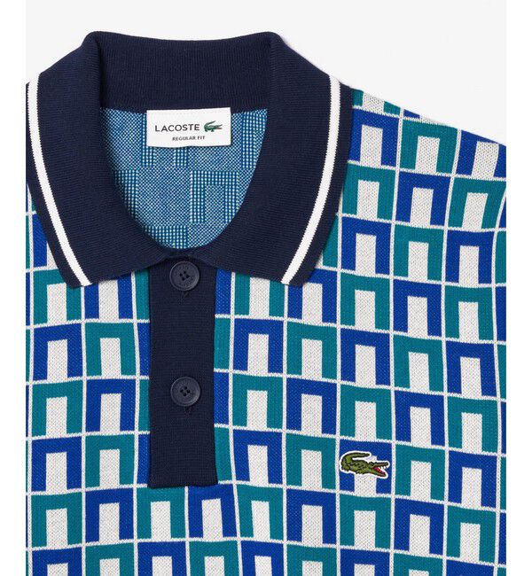 LACOSTE「オーガニックコットン ロバート・ジョージ ジャカードニットポロシャツ」|ポロシャツ|