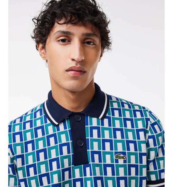 LACOSTE「オーガニックコットン ロバート・ジョージ ジャカードニットポロシャツ」|ポロシャツ|