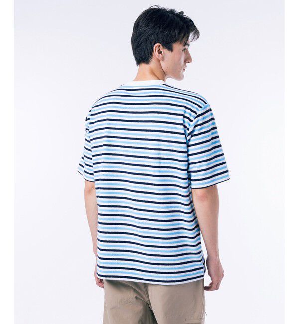 LACOSTE「オーバーサイズ ハイゲージパイル地ボーダー半袖Tシャツ」|Tシャツ・カットソー|