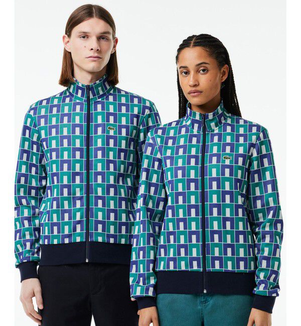 LACOSTE「ロバート・ジョージ オールオーバージップアップ トラックジャケット」|スウェット・ジャージ|ブルー