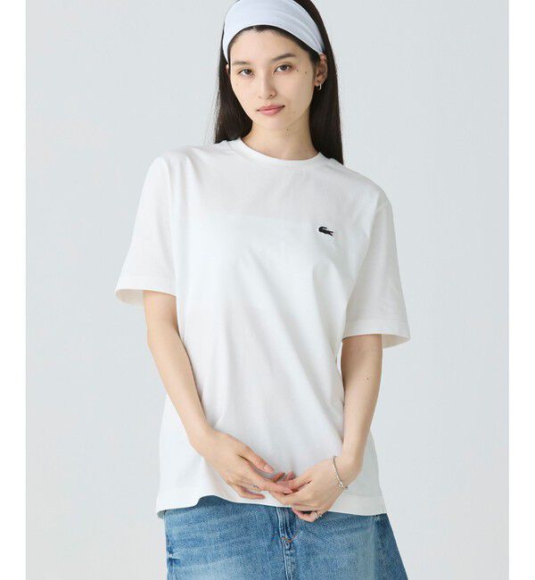 LACOSTE「ヘビーウェイト オーバーサイズバックプリントベーシック半袖Tシャツ」|Tシャツ・カットソー|