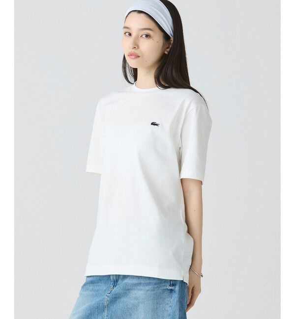 LACOSTE「ヘビーウェイト オーバーサイズバックプリントベーシック半袖Tシャツ」|Tシャツ・カットソー|