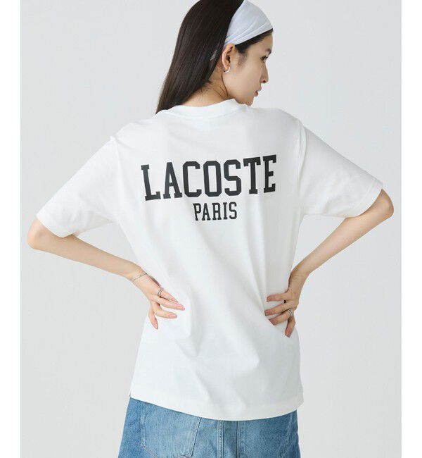 LACOSTE「ヘビーウェイト オーバーサイズバックプリントベーシック半袖Tシャツ」|Tシャツ・カットソー|