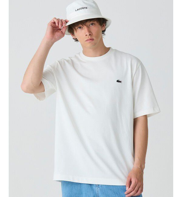LACOSTE「ヘビーウェイト オーバーサイズバックプリントベーシック半袖Tシャツ」|Tシャツ・カットソー|