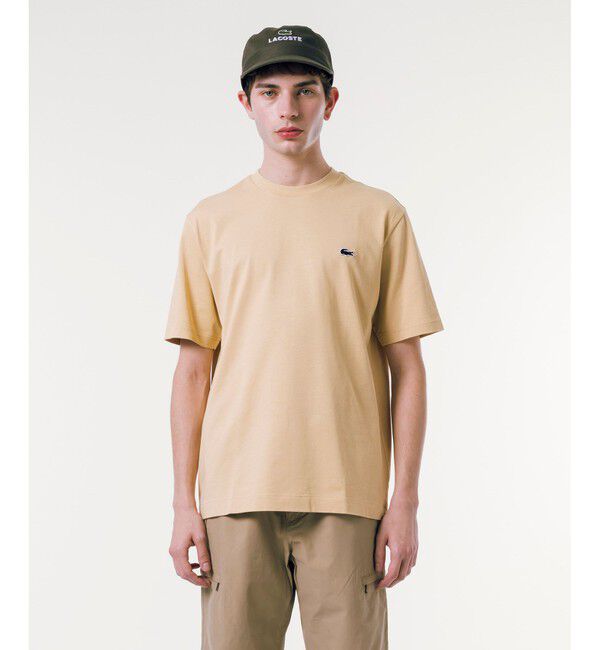 LACOSTE「ヘビーウェイト オーバーサイズバックプリントベーシック半袖Tシャツ」|Tシャツ・カットソー|ベージュ
