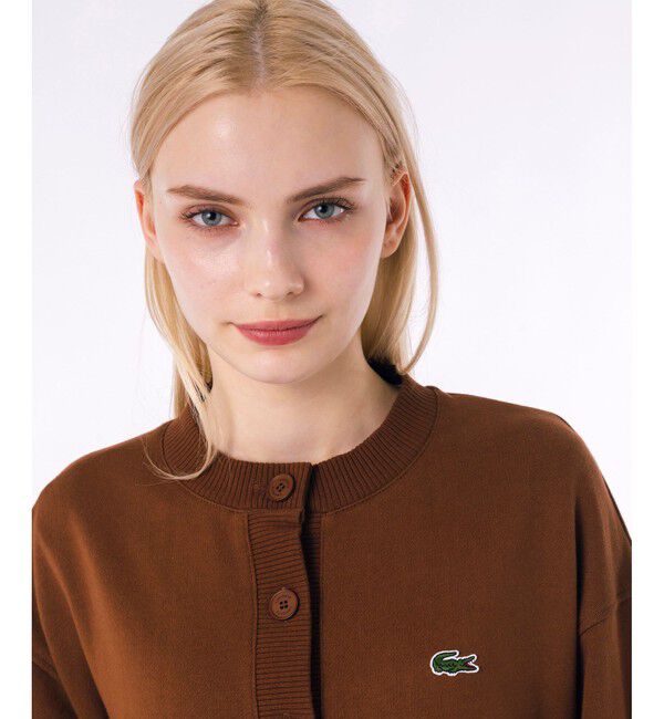 LACOSTE「ドルマンスリーブクルーネックスウェットカーディガン」|カーディガン|