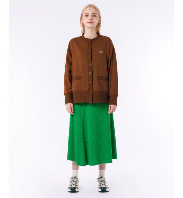 LACOSTE「ドルマンスリーブクルーネックスウェットカーディガン」|カーディガン|