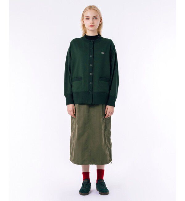 LACOSTE「ドルマンスリーブクルーネックスウェットカーディガン」|カーディガン|