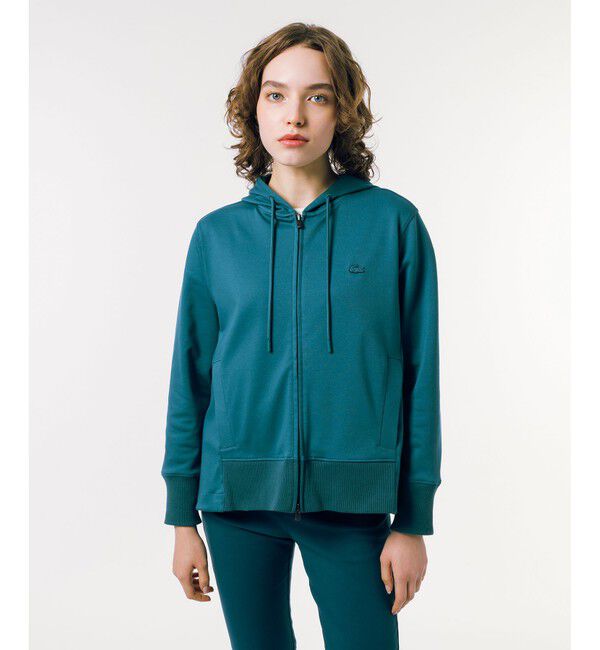 LACOSTE「COOL MAXジップアップスウェットフーディー」|パーカー|エメラルド