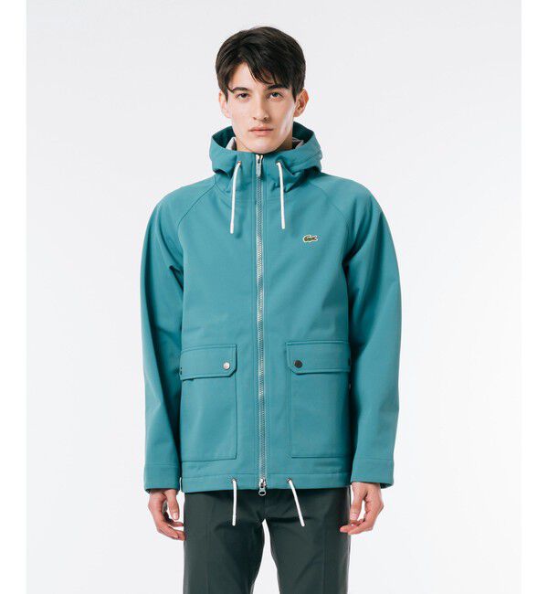 LACOSTE「透湿・防風・防水マリンパーカ」|ブルゾン・スタジャン|エメラルド