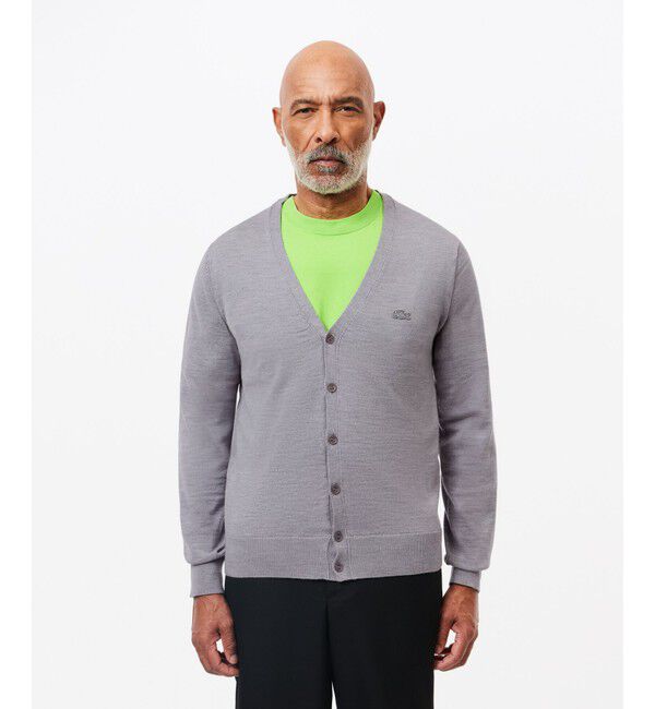 LACOSTE「エッセンシャルメリノウールカーディガン」|カーディガン|グレー