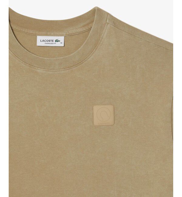 LACOSTE「ヘビーウェイト オーバーサイズ テニスボールパッチウォッシュド半袖Tシャツ」|Tシャツ・カットソー|