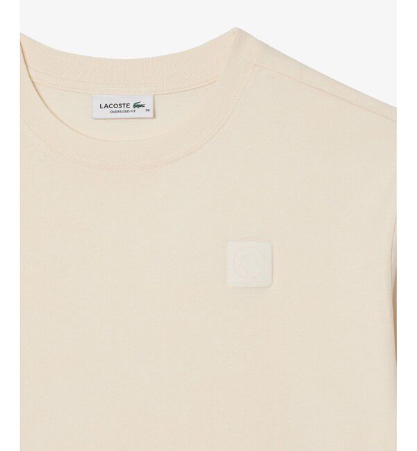 LACOSTE「ヘビーウェイト オーバーサイズ テニスボールパッチウォッシュド半袖Tシャツ」|Tシャツ・カットソー|
