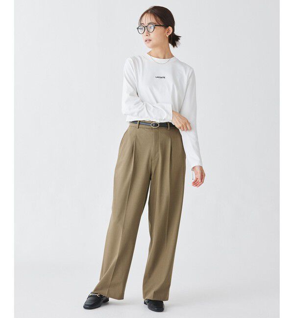 LACOSTE「ワンポイントロゴ刺繍長袖Tシャツ」|Tシャツ・カットソー|