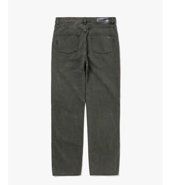 LACOSTE「オーガニックコットンガーメントダイ ルーズフィット ストレートデニムパンツ」|デニム|