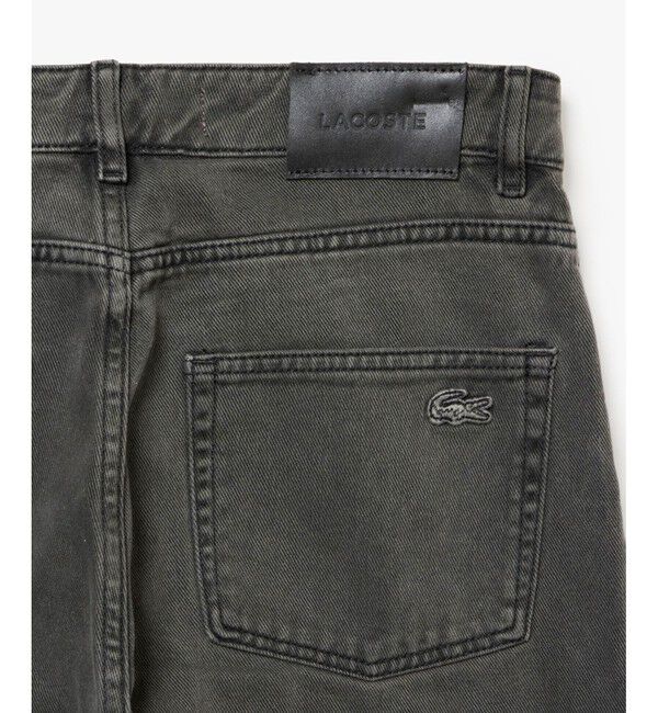 LACOSTE「オーガニックコットンガーメントダイ ルーズフィット ストレートデニムパンツ」|デニム|