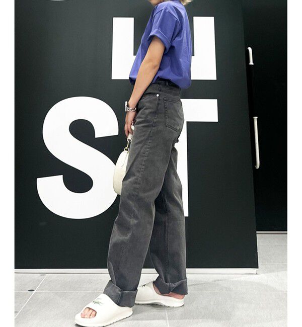 LACOSTE「オーガニックコットンガーメントダイ ルーズフィット ストレートデニムパンツ」|デニム|